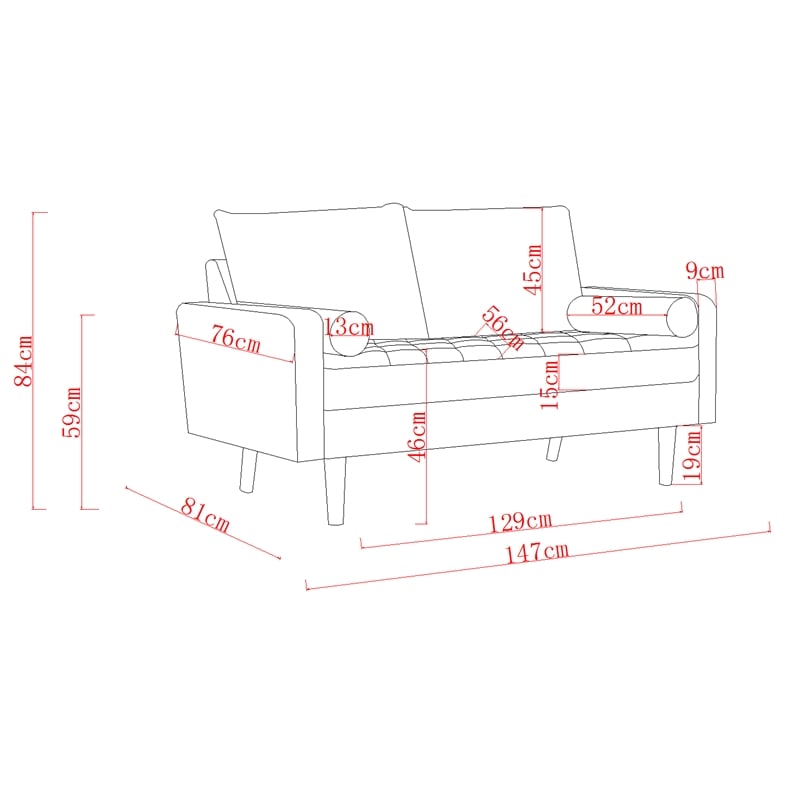 Kingway Furniture Velvet Genoa living room Loveseat in Gray