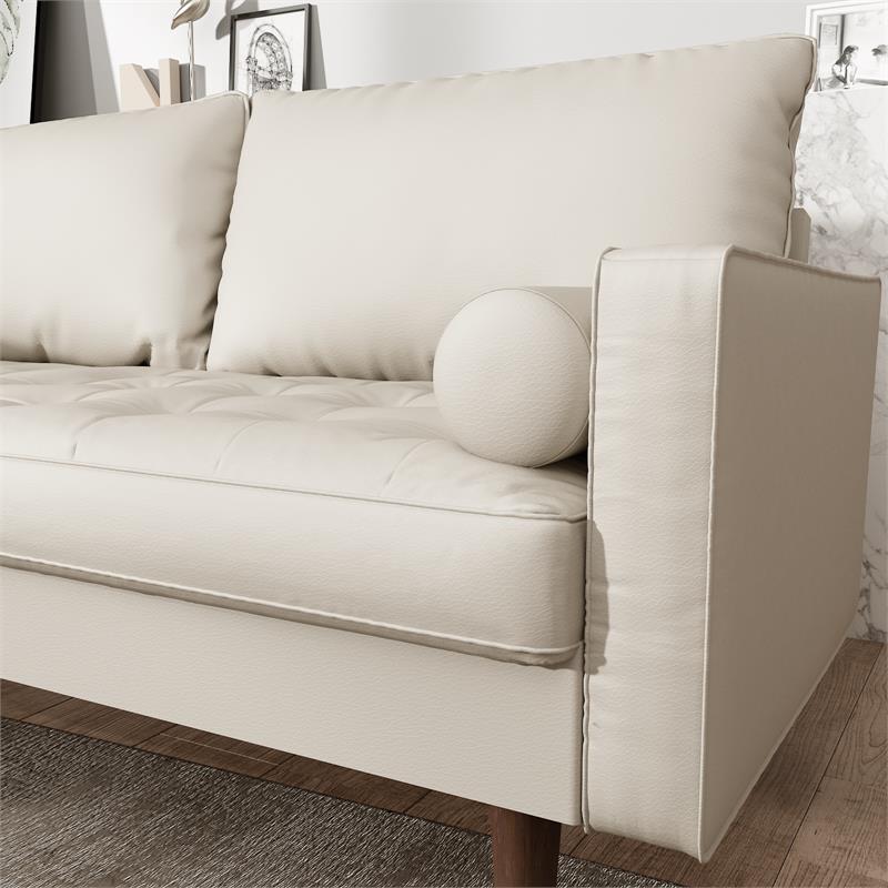 Kingway Furniture Faux Leather Genoa Living Room Sofa In White