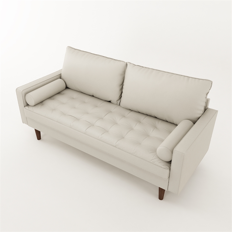 Kingway Furniture Faux Leather Genoa Living Room Sofa In White