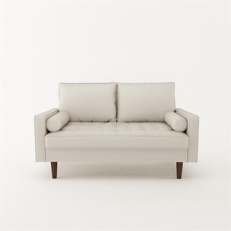 Kingway Furniture Faux Leather Genoa Living Room Loveseat In White