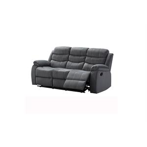 kingway furniture zaffer microfiber living room sofa in gray