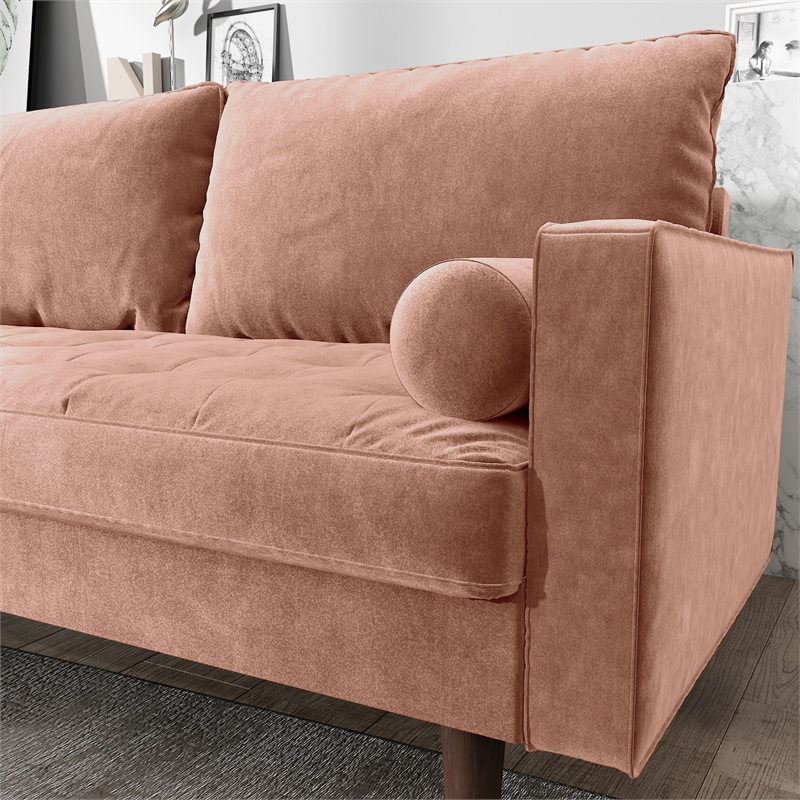 Kingway Furniture Velvet Genoa Living Room Loveseat In Rose