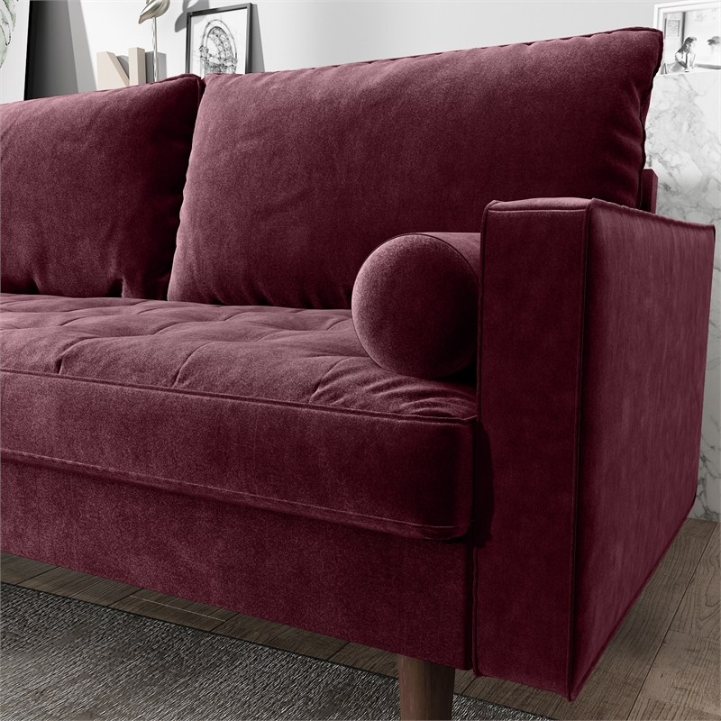 Kingway Furniture Velvet Genoa Living Room Loveseat In Rosy