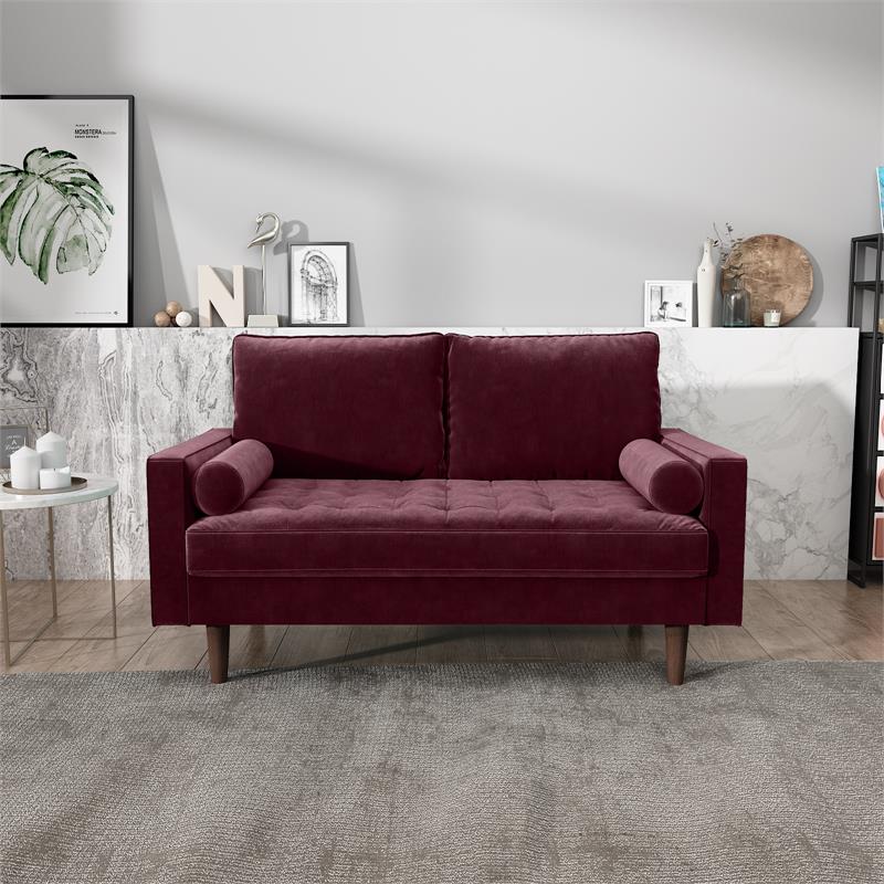 Kingway Furniture Velvet Genoa Living Room Loveseat In Rosy