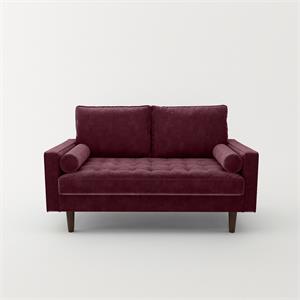 kingway furniture velvet genoa living room loveseat in rosy
