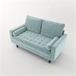 Kingway Furniture Velvet Genoa Living Room Loveseat In Grayish Cyan