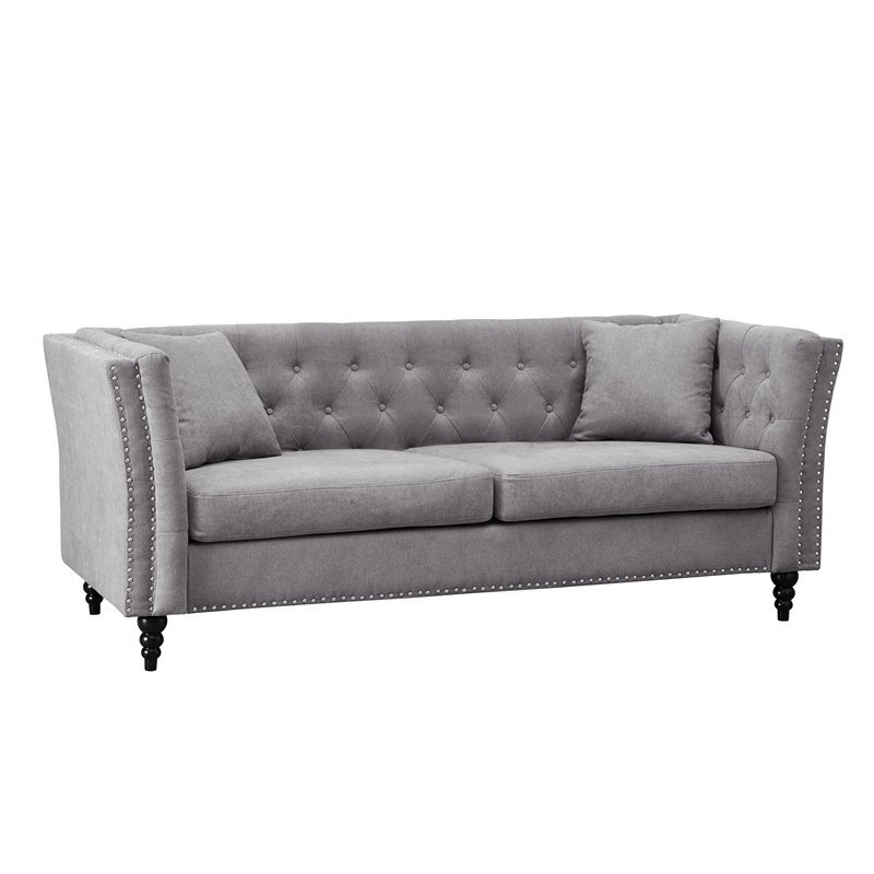 Kingway Furniture Zion Microfiber Living Room Sofa In Gray | Cymax Business