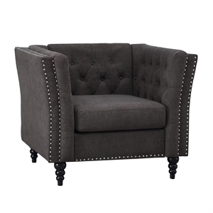 kingway furniture palem microfiber living room chair in brown
