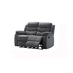 kingway furniture zaffer microfiber living room loveseat in gray