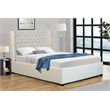 Kingway Furniture  Ceder Velvet Platform Calking Bed in Beige