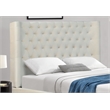Kingway Furniture  Ceder Velvet Platform Calking Bed in Beige