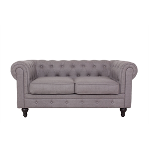 kingway furniture trance linen blend living room loveseat in gray