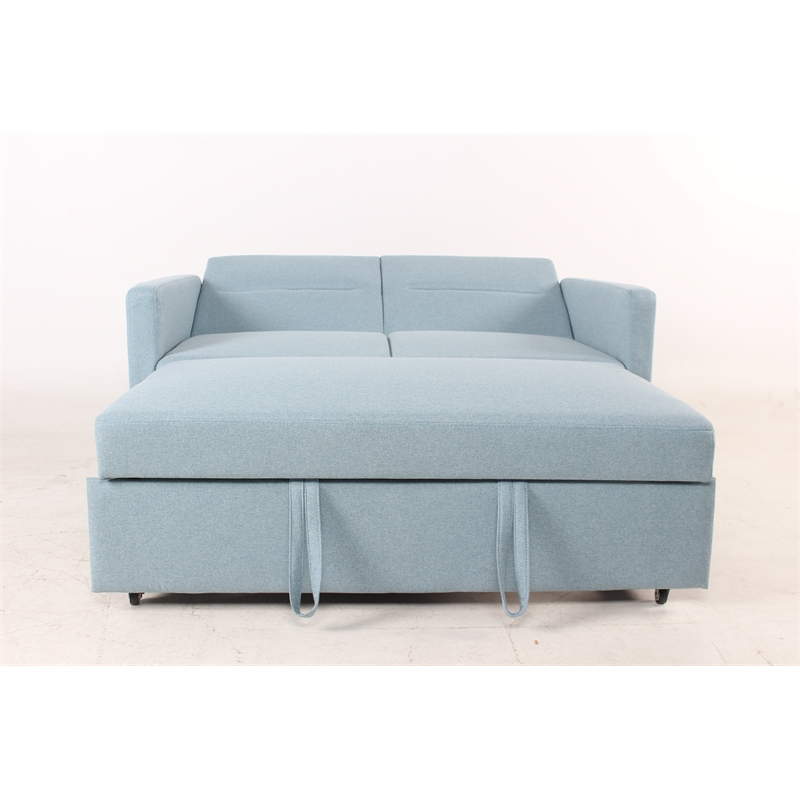 Kingway Furniture Bhrampton Microfiber Sleeper Sofa In Light Blue