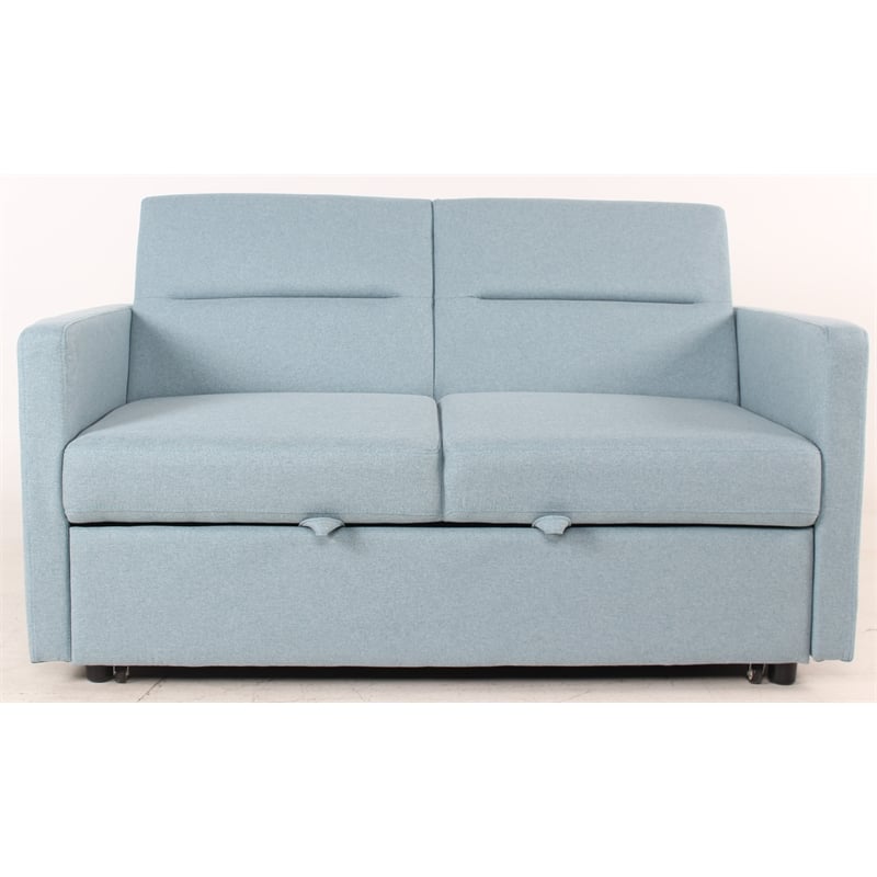 Kingway Furniture Bhrampton Microfiber Sleeper Sofa In Light Blue