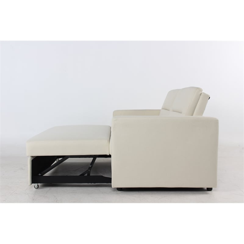Kingway Furniture Bhrampton Microfiber Sleeper Sofa In Cream