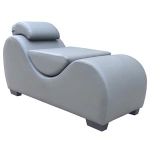 kingway furniture koliar faux leather yoga relaxing chaise in gray