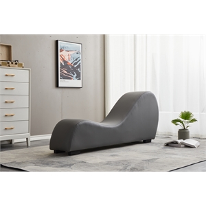 kingway furniture kolar faux leather yoga relaxing chaise in gray