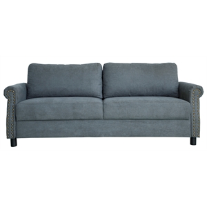 kingway furniture glory microfiber storage living room sofa in gray