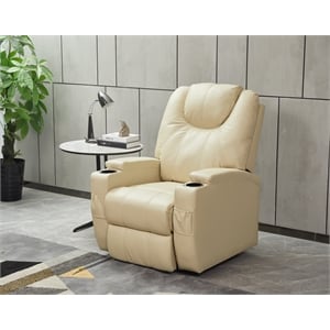 salle faux leather power lift recliner chair in beige