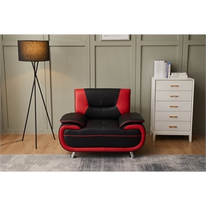 kingway furniture lilian faux leather livingroom chair in blackred