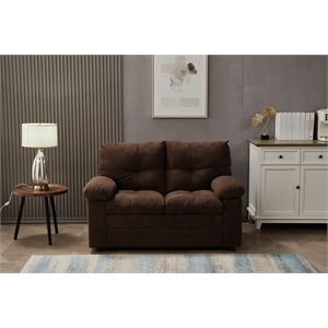 kingway furniture plaencia linen living room loveseat in brown