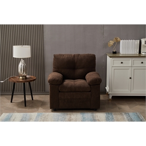 kingway furniture plaencia linen living room chair in brown