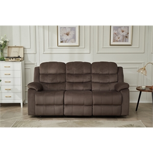 kingway furniture zaffer microfiber living room sofa in brown