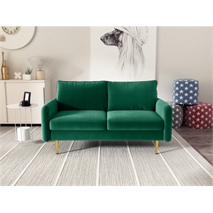 kingway furniture almor velvet living room loveseat in green