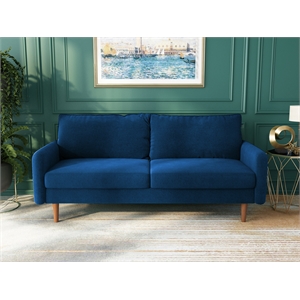 Kingway Furniture Aurora Velvet Living Room Sofa in Space Blue