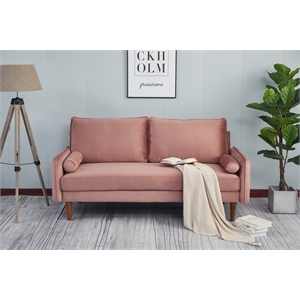 kingway furniture baron velvet living room sofa in pink