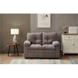 kingway furniture plaencia linen living room loveseat in light gray