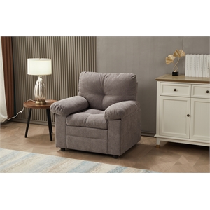 kingway furniture plaencia linen living room chair in light gray