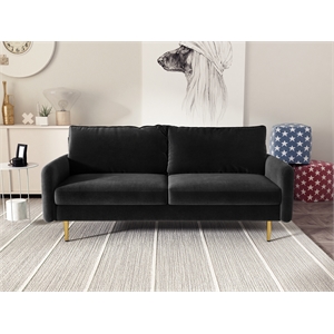 Kingway Furniture Almor Velvet Living Room Sofa in Black