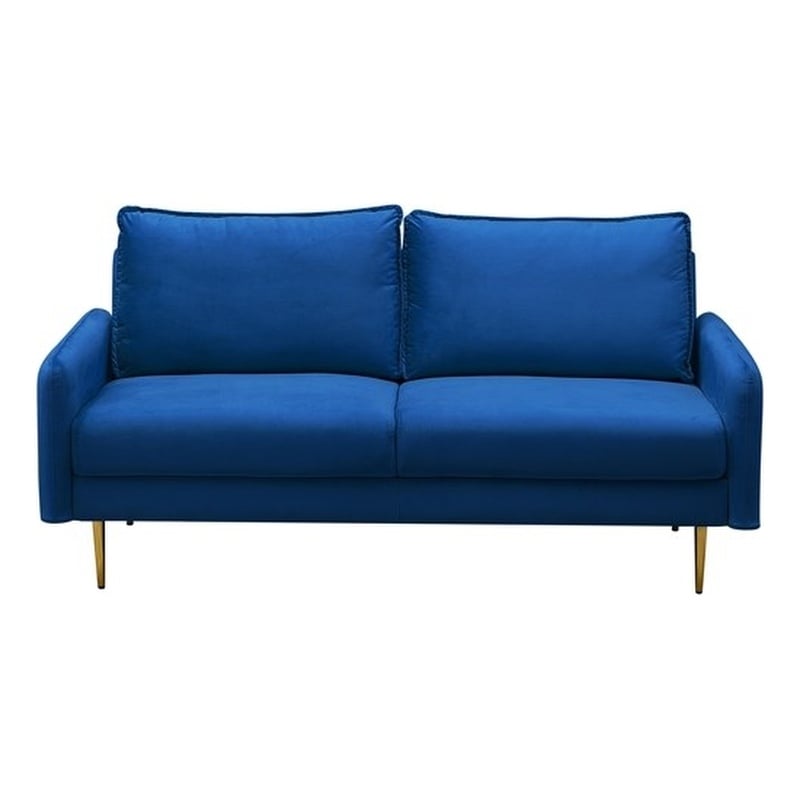 Kingway Furniture Almor Velvet Living Room Sofa in Space Blue