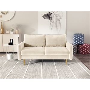 kingway furniture almor velvet living room loveseat in beige