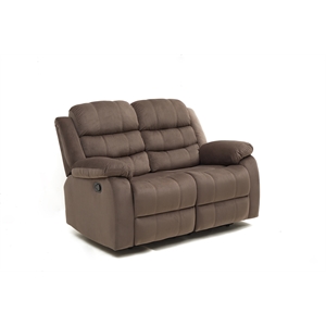 kingway furniture zaffer microfiber living room loveseat in brown