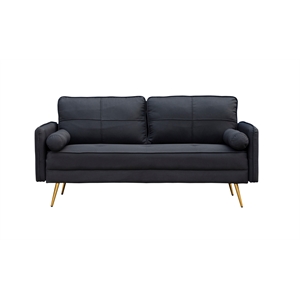 kingway furniture barbosa fabric living room sofa in black