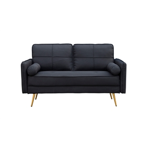 kingway furniture barbosa fabric living room loveseat in black