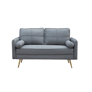 kingway furniture barbosa fabric living room loveseat in gray