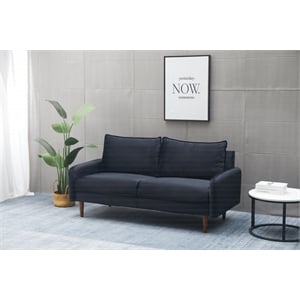 kingway furniture hambrok velvet living room sofa in black