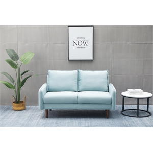 kingway furniture hambrok velvet living room loveseat in light grayishcyan