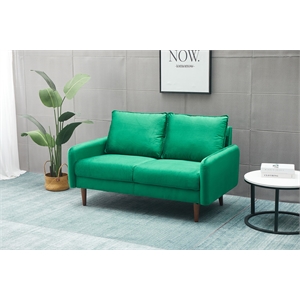 kingway furniture hambrok velvet living room loveseat in green