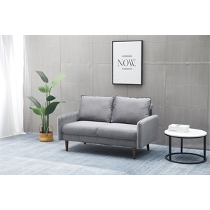 kingway furniture hambrok velvet living room loveseat in gray