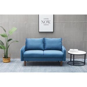 kingway furniture hambrok velvet living room loveseat in prussian blue