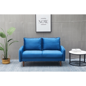 kingway furniture hambrok velvet living room loveseat in space blue