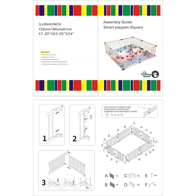 Kingway Furniture Baby Wood Saftey Gate in Off White with White connector