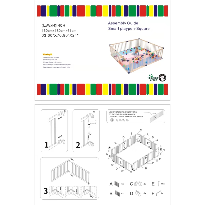 Kingway Furniture Baby Wood Safety Gate in Off White with White connector