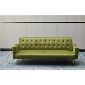 kingway furniture jeffery velvet convertible sofa in army green