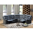 Mirabell 5-piece Faux Leather Reclining Sectional with console in Gray