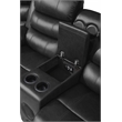 Donivi LED Faux Leather Reclining Sectional in Black